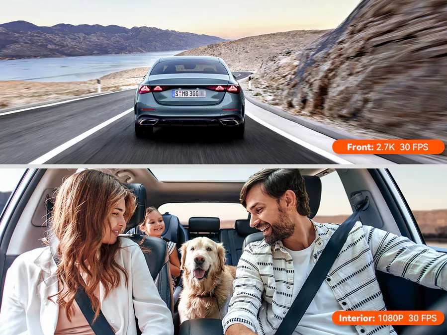 Camera auto Vantrue STARVIS Nexus 2X, 2.7K+2MP, inregistrare pe 2 canale, display 2inch, microfon+ difuzor, Wi-Fi, GPS, IR, slot card, control vocal, aplicatie mobila