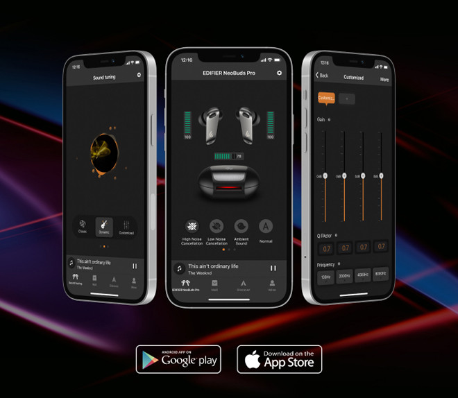 Imagine NEOBUDS-PRO-BK casti cu aplicatie Edifier Connect