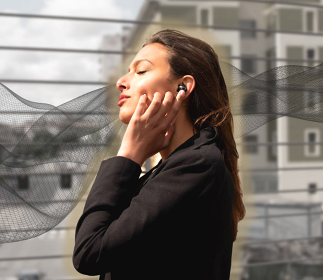 Imagine NEOBUDS-PRO-BK casti intraauriculare anulare zgomot