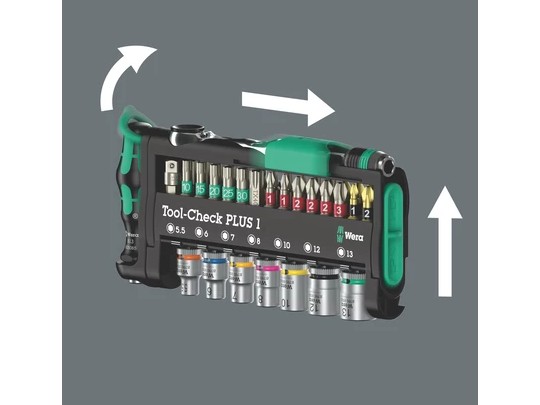 Set 39 scule universale manuale si mecanice Wera Tool-Check PLUS 1, clichet, biti si chei tubulare, 5049055001set