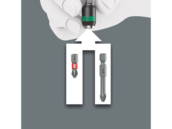 Trusa 52 piese Wera Kraftform Kompakt 100, biti Impaktor si BiTorsion, chei Hex-Plus, suport Rapidaptor, 5057460001 adaptor 2