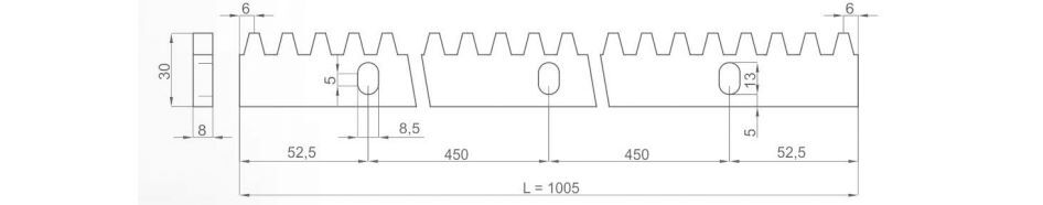 cremaliera dimensiuni