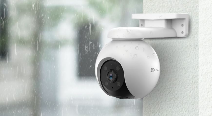 Camera de supraveghere Ezviz CS-H8(3MP,4mm), Wi-Fi, 3MP 2K, vedere panoramica, Iluminare duala, audio bidirectional, alarma, functii AI detectie, slot card microSD