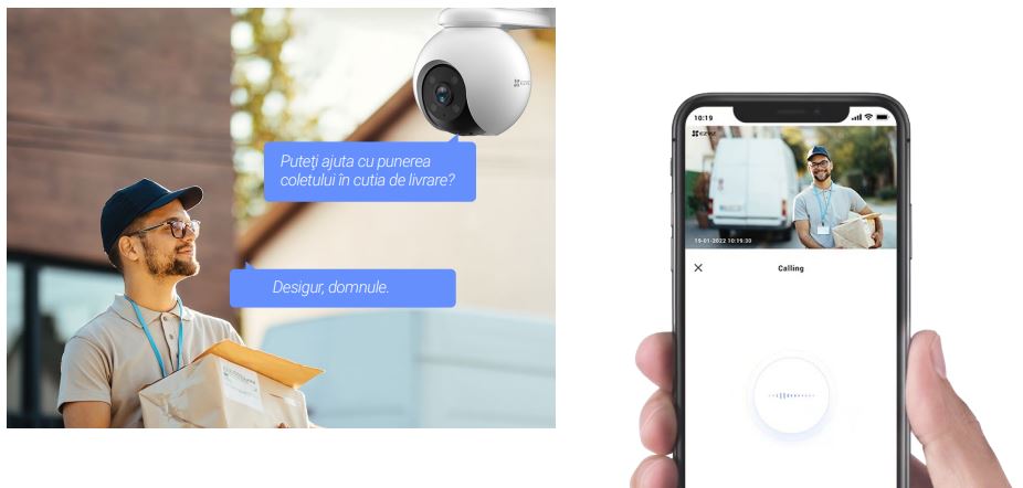 Camera de supraveghere Ezviz CS-H8(3MP,4mm), Wi-Fi, 3MP 2K, vedere panoramica, Iluminare duala, audio bidirectional, alarma, functii AI detectie, slot card microSD