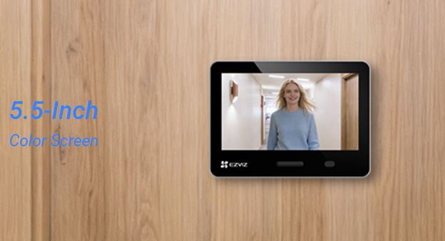 Vizor cu sonerie usa si monitor EZVIZ EP4 CS-EP4 (8MP) Golden, 4K 8MP, 5.5 inch, Wi-Fi, recunoastere faciala, PIR, audio, IP54 rezolutie