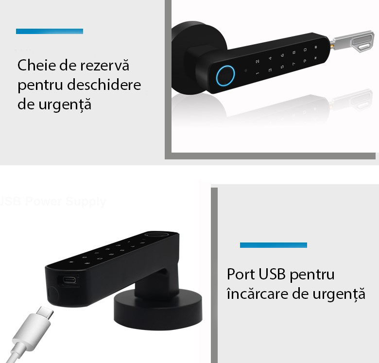 port USB si cheie de rezerva