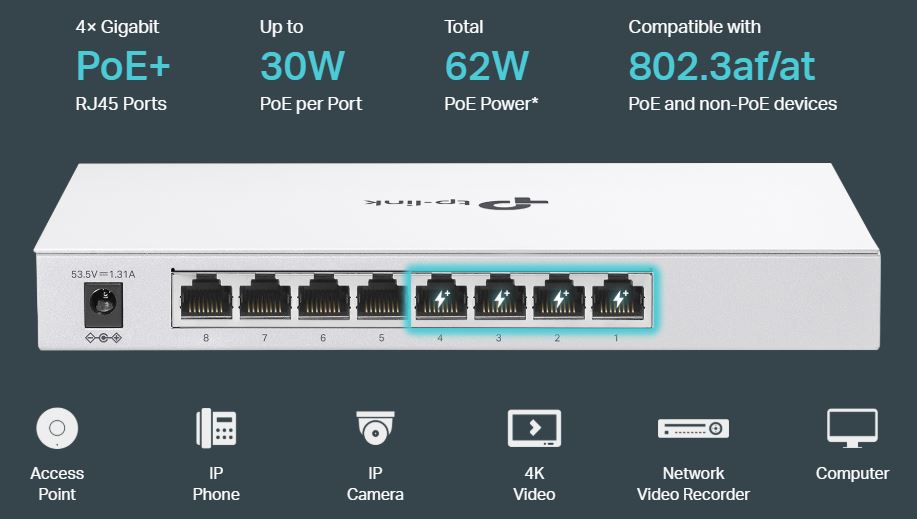 switch poe 8 porturi Tp-Link