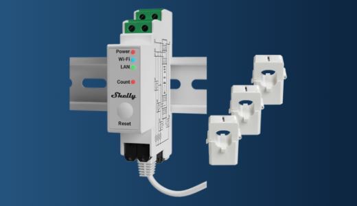 Imagine SHELLY PRO 3EM-120A releu Wi-Fi
