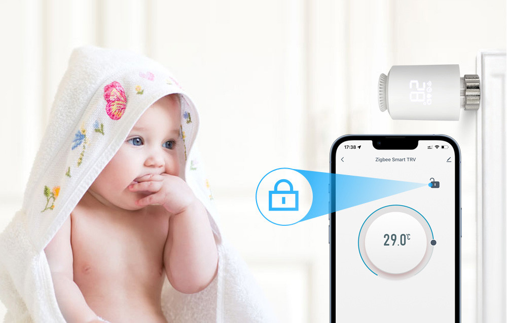 Mai multe posibilitati Capat termostatic inteligent pentru calorifer, Wireless ZegBee, TUYA, Smart Life, Avatto, TRV06