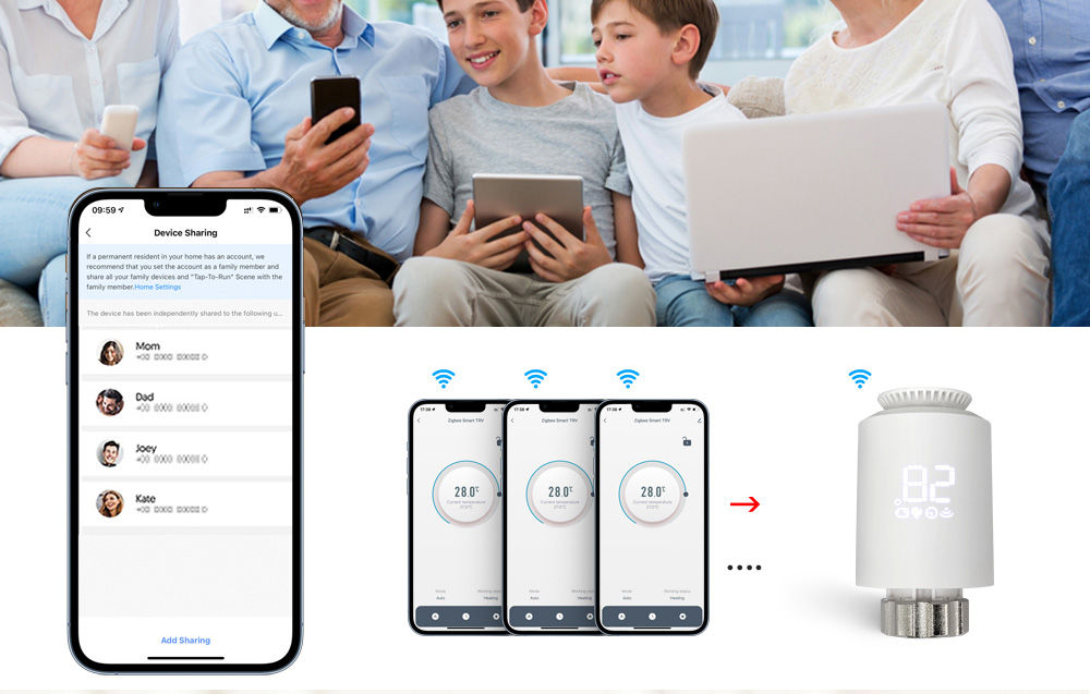 Potriviti functionarea acestuia cu programul dvs Capat termostatic inteligent pentru calorifer, Wireless ZegBee, TUYA, Smart Life, Avatto, TRV06