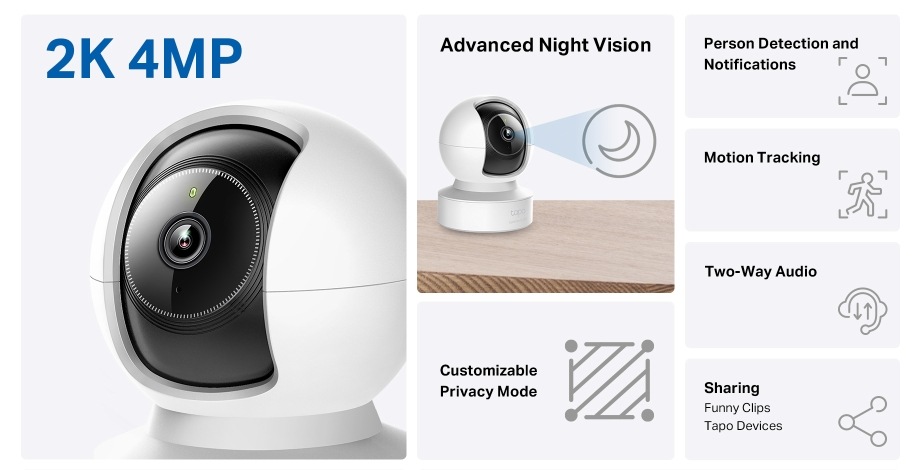 Tp-Link Tapo camera IP wi-fi 4MP