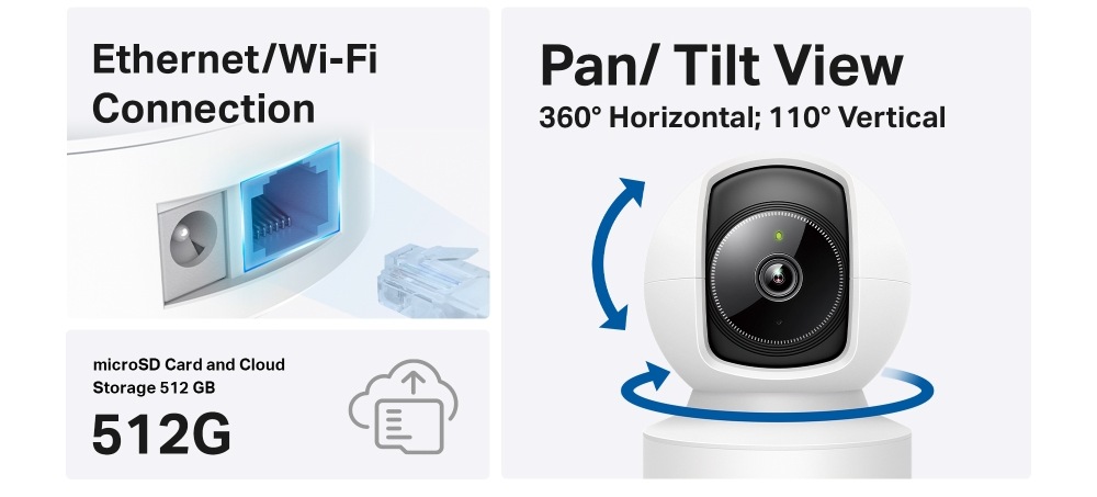 Tp-Link Tapo camera IP wi-fi slot card microSD 512GB