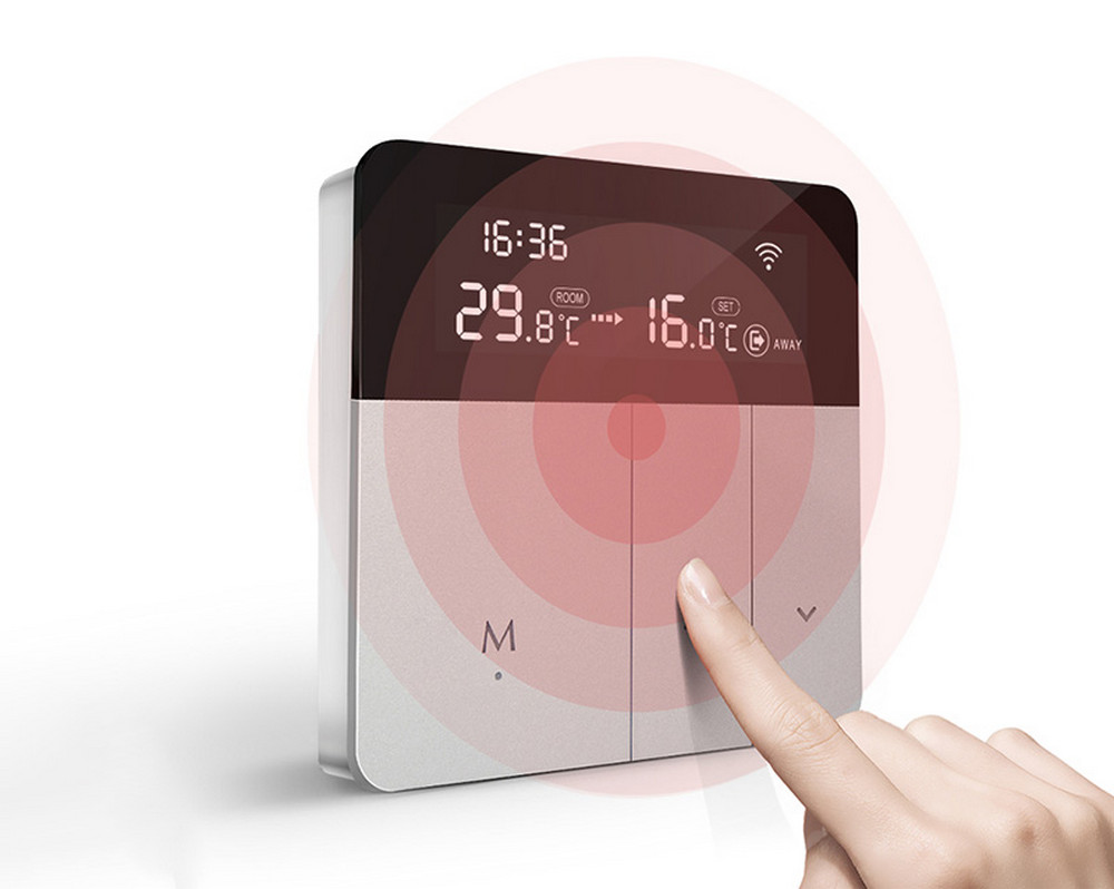 Termostat inteligent Termostat inteligent, Wi-Fi, TUYA, Smart Life, Compatibil cu Alexa, Google Home, Yandex Alice, Avatto, WT50-BH-3A
