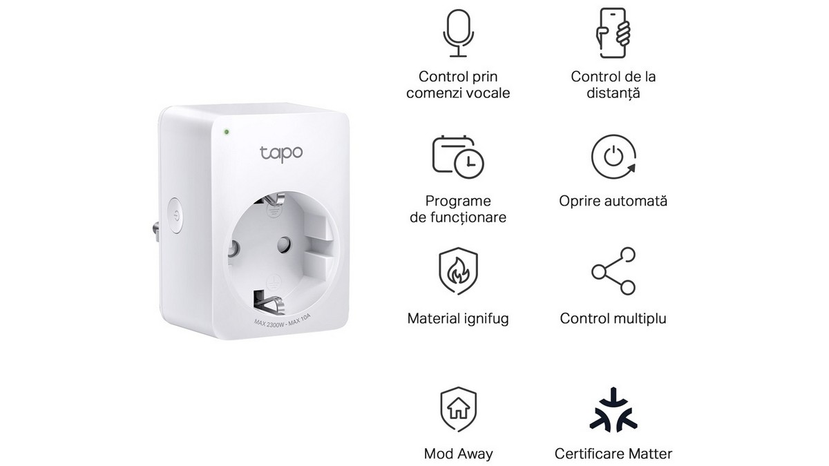 mini-priza-smart-wi-fi-2-4ghz--tp-link-tapo-p100m--compatibila-matter--control-vocal--programare--2300w--10a-1