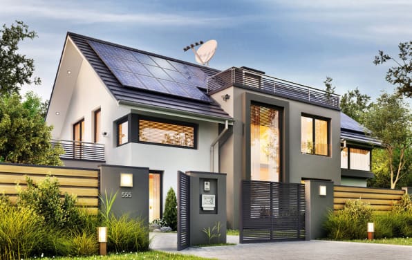 Baterie fotovoltaica casa pentru eficienta energetica.