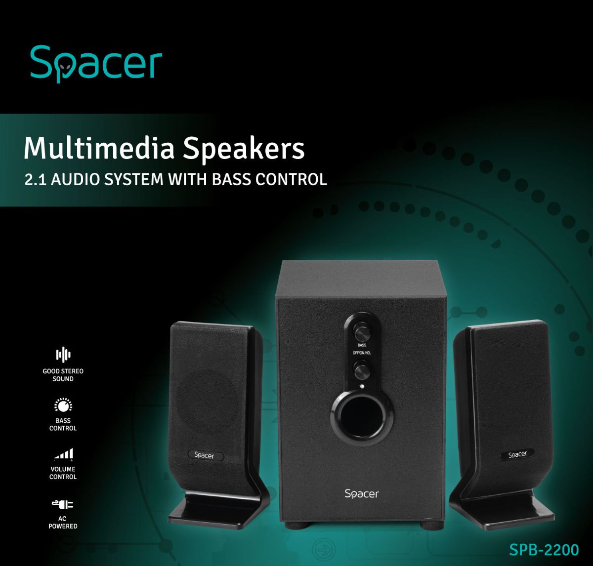 sistem audio Spacer cu subwoofer si 2 sateliti