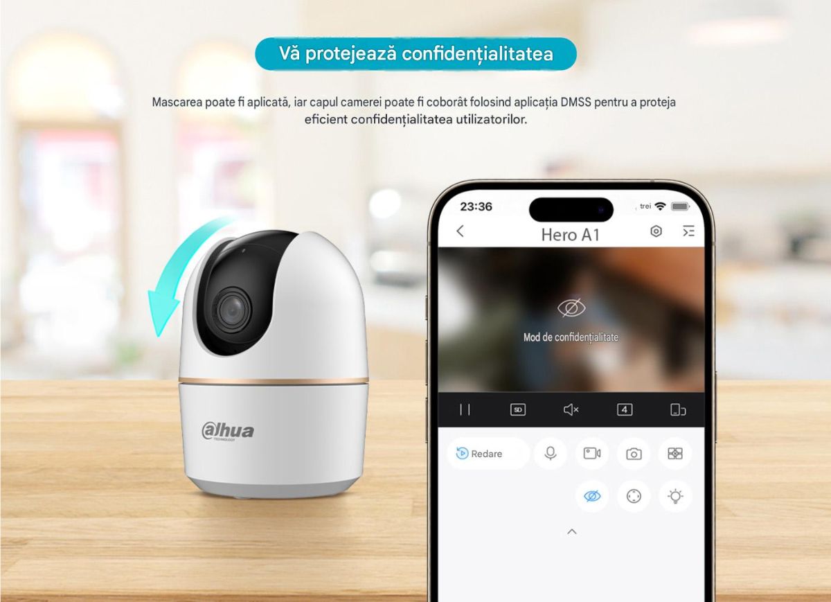 camera Dahua cu privacy mode