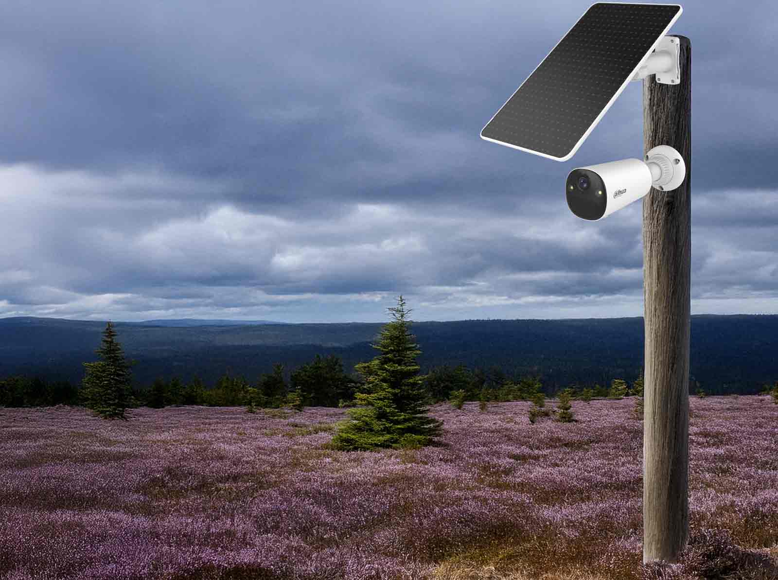camera cu sim 4g dahua montata intr-o zona izolata, fara curent