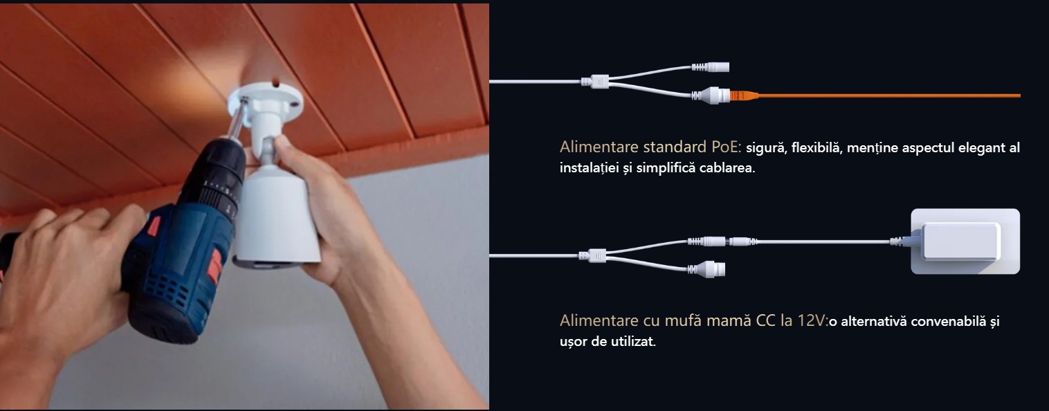 Alimenare 12v sau PoE