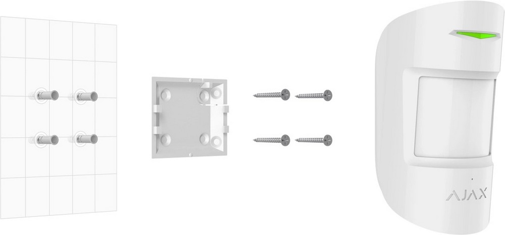 Detector wireless, combinat de miscare si spargere geam, Ajax Combiprotect Wh montaj