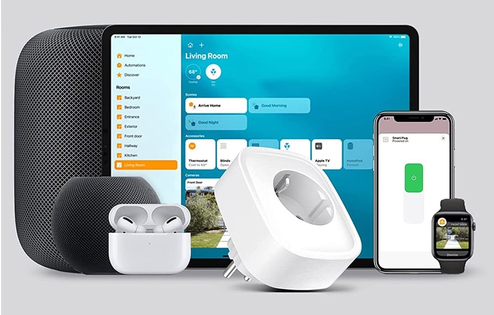Set 2 prize inteligente Wi-Fi Gosund SP1-HE-2, 2.4GHz, 16A, 3680W, compatibilitate Apple Home si Siri, control vocal