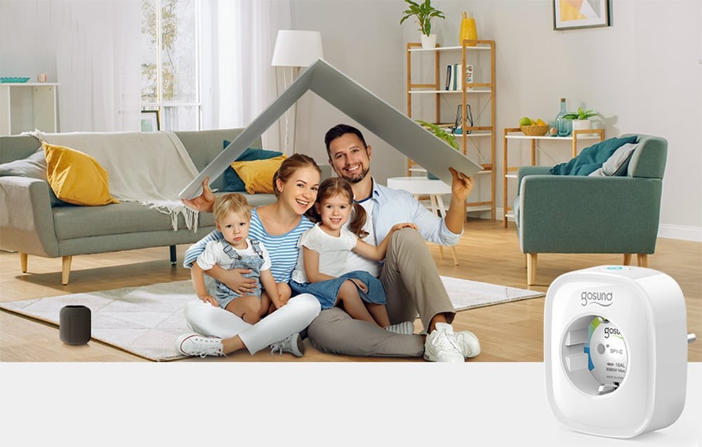 Set 2 prize inteligente Wi-Fi Gosund SP1-HE-2, 2.4GHz, 16A, 3680W, compatibilitate Apple Home si Siri, control vocal in toata casa