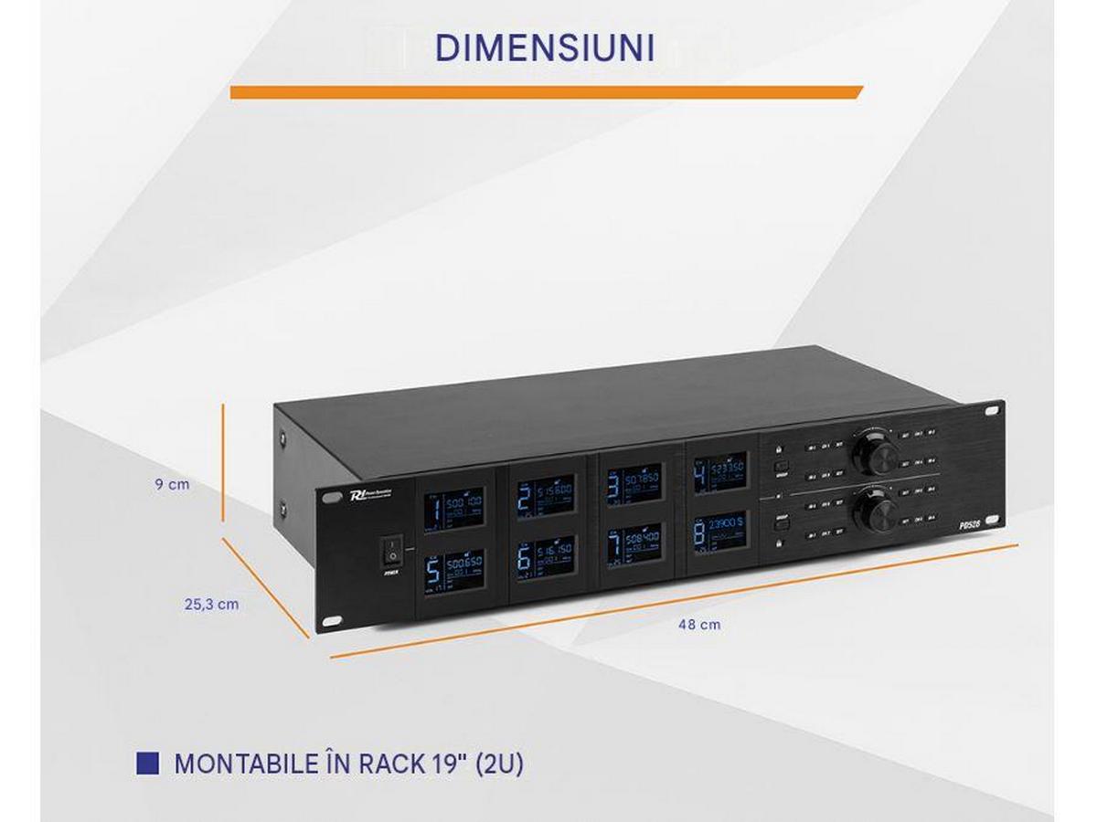 PD528B dimensiuni, montare in rack