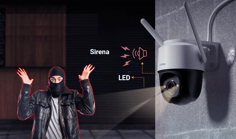 camera de supraveghere cu sirena si rezolutie de 4 megapixeli