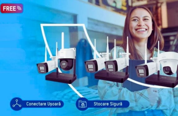 Kit camere supraveghere wireless.