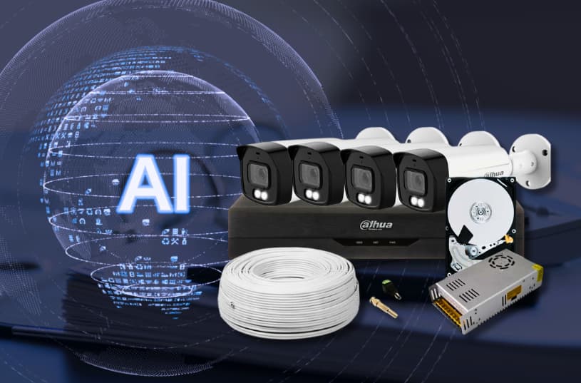 Kit camere supraveghere cu AI pentru monitorizare inteligenta.