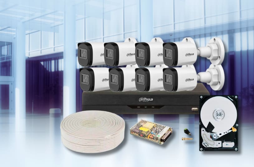 Kit 8 camere supraveghere – inregistrare simultana si acces de la distanta