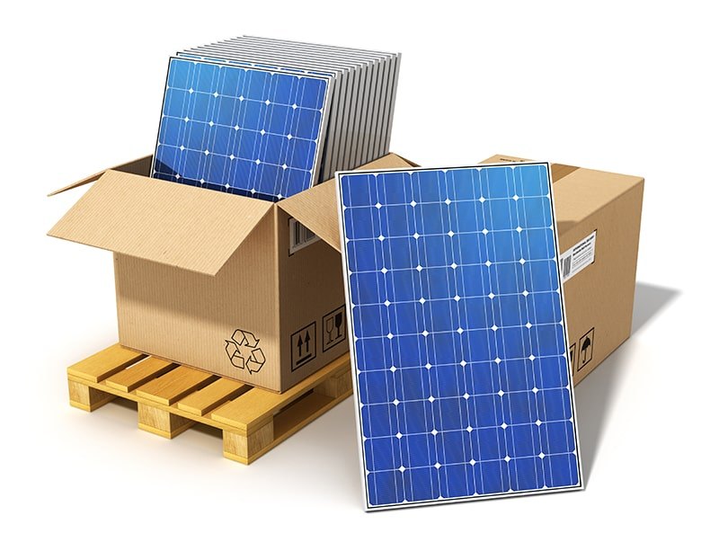 transport la palet produse fotovoltaice