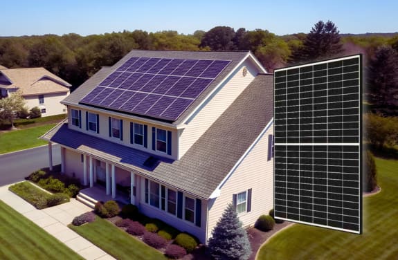 Sistem fotovoltaic pentru productie energie.