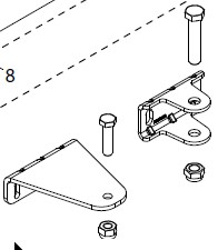 Set suporti metalici de fixare pentru automatizarea LINEARK50024, KING GATES 1722C6
