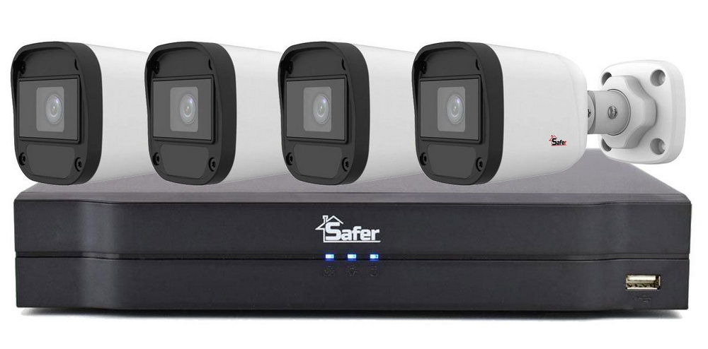 Sistem de supraveghere SIMPLU, 4 camere exterior FULL HD, 2.8mm, DVR 4 canale, fara accesorii, KIT-2ESAF2(C)
