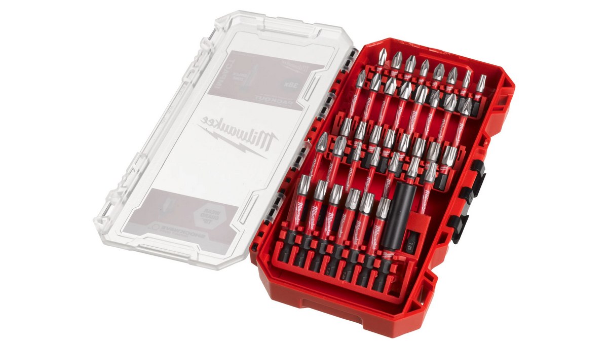 Set biti, 38 piese Shockwave Milwaukee, cutie protectie din plastic, 4932492009