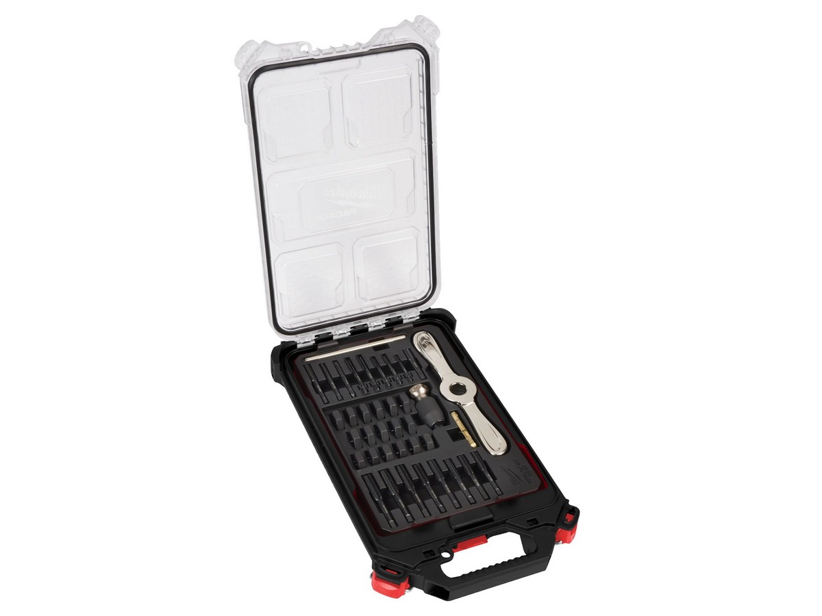 Set filiere si tarozi Milwaukee W/HEX-LOK, maner 2 in 1, 38 bucati, otel cromat, 4932498721