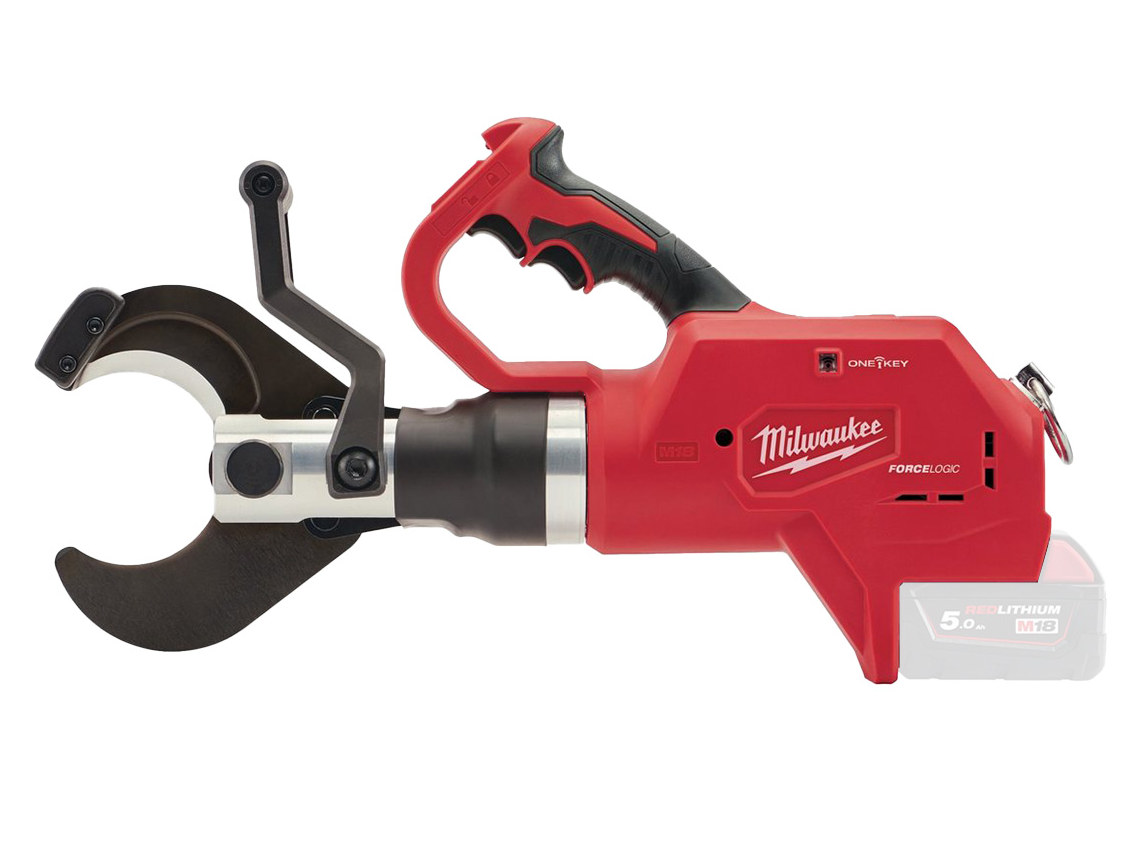 Taietor hidraulic pentru cabluri subterane Milwaukee M18 FORCE LOGIC, motor fara perii, functie ONE-KEY, taiere 75mm, pompa 77,8 kN, 4933459268