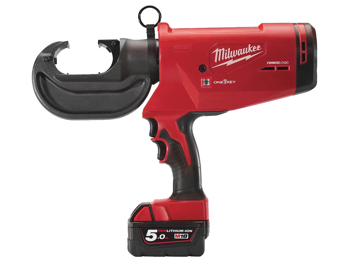 Presa hidraulica pentru cabluri Milwaukee M18 FORCE LOGIC HCCT109/42-522C, forta de 109 kN, 2x acumulatori, incarcator, functie One Key, 4933459273