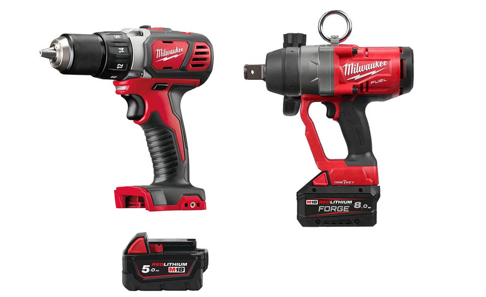 Pachet promotional Milwaukee Big Red, cheie de impact 1 inch, masina de gaurit, acumulator M18, 4933499254-BIGRED