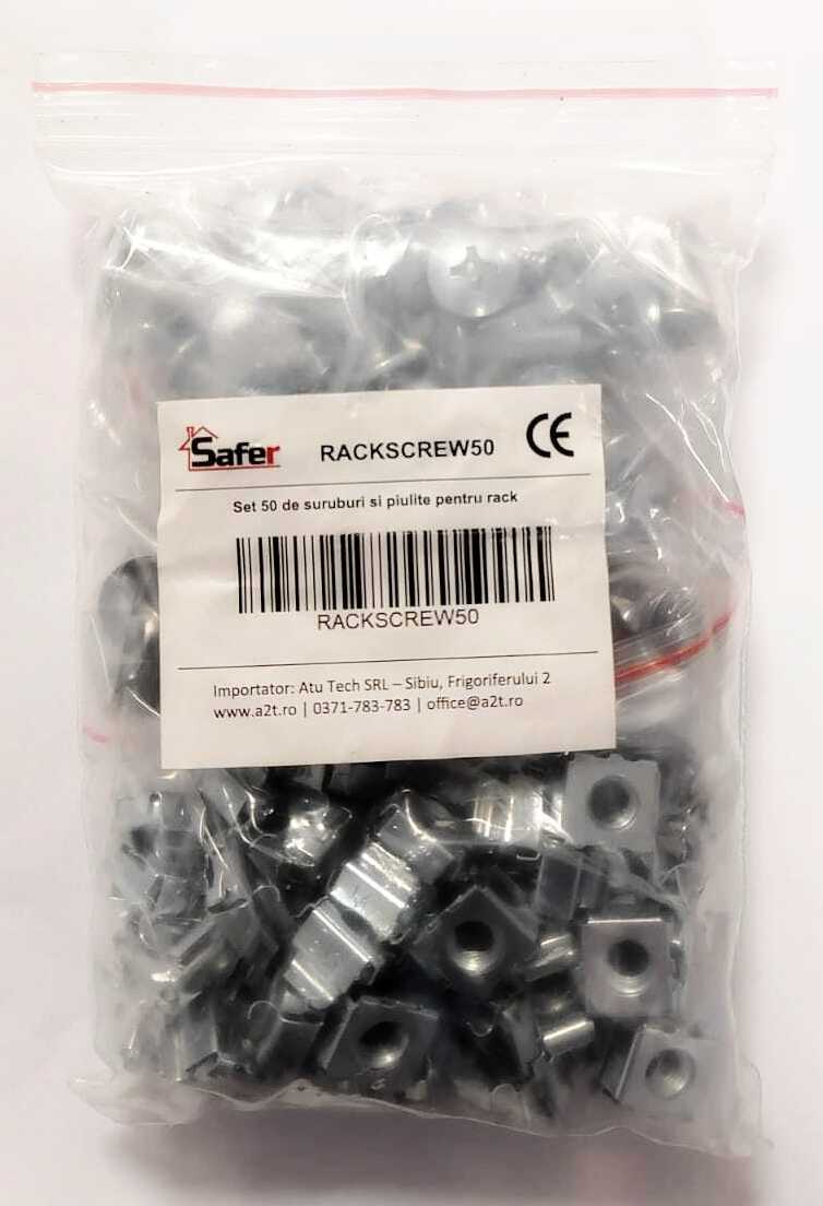 Set 50 de suruburi si piulite pentru rack, RACKSCREW50