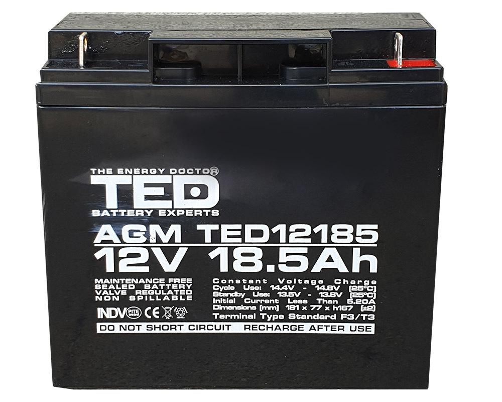 Acumulator pentru sisteme de securitate 12V, 18.5 AH