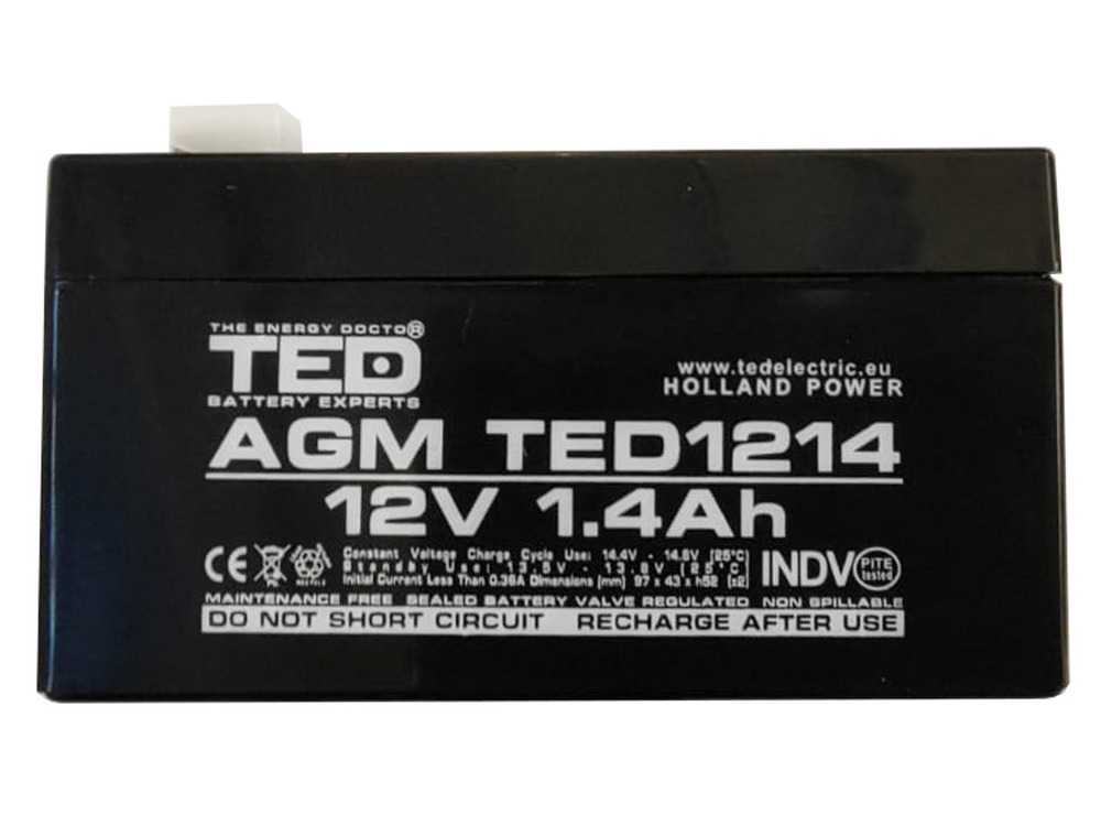 Acumulator 12V 1,4 AH cu GEL PL 1.4 AH, BAT0213