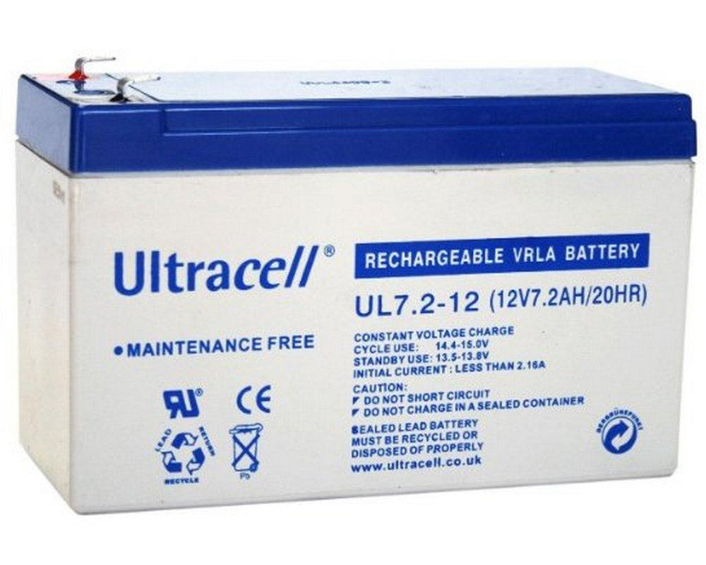 Acumulator 12V, 7.2Ah, VRLA, universal, Ultracell UL7.2-12 F1