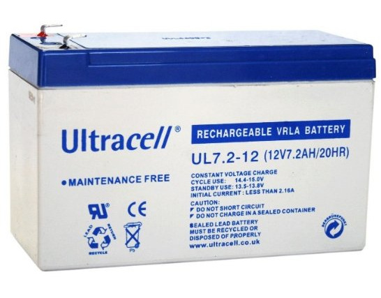 Acumulator 12V, 7.2Ah, VRLA, universal, Ultracell UL7.2-12 F2
