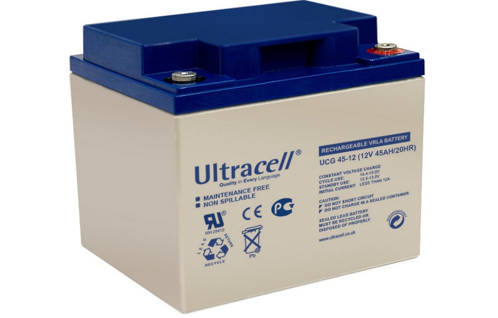 Acumulator VRLA Ultracell UCG45-12, 12V, 45Ah, F6, ABS