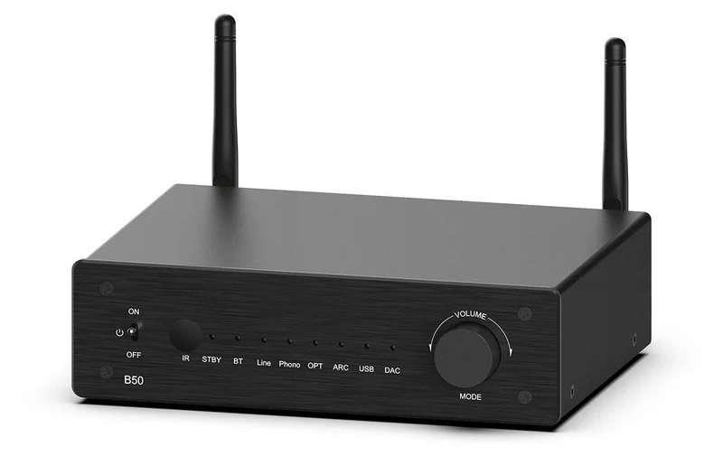 Amplificator stereo 2x50W cu transmitator audio Rakoit AUDHC-RKT-B50, Bluetooth, RCA, HDMI, USB