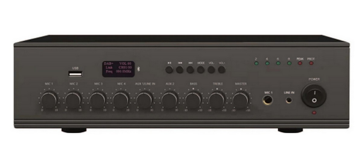 Amplificator cu mixer 250W, 3x MIC XLR, 1x MIC Jack 6.35mm, 2x AUX, USB, Bluetooth, PEAS MA-250