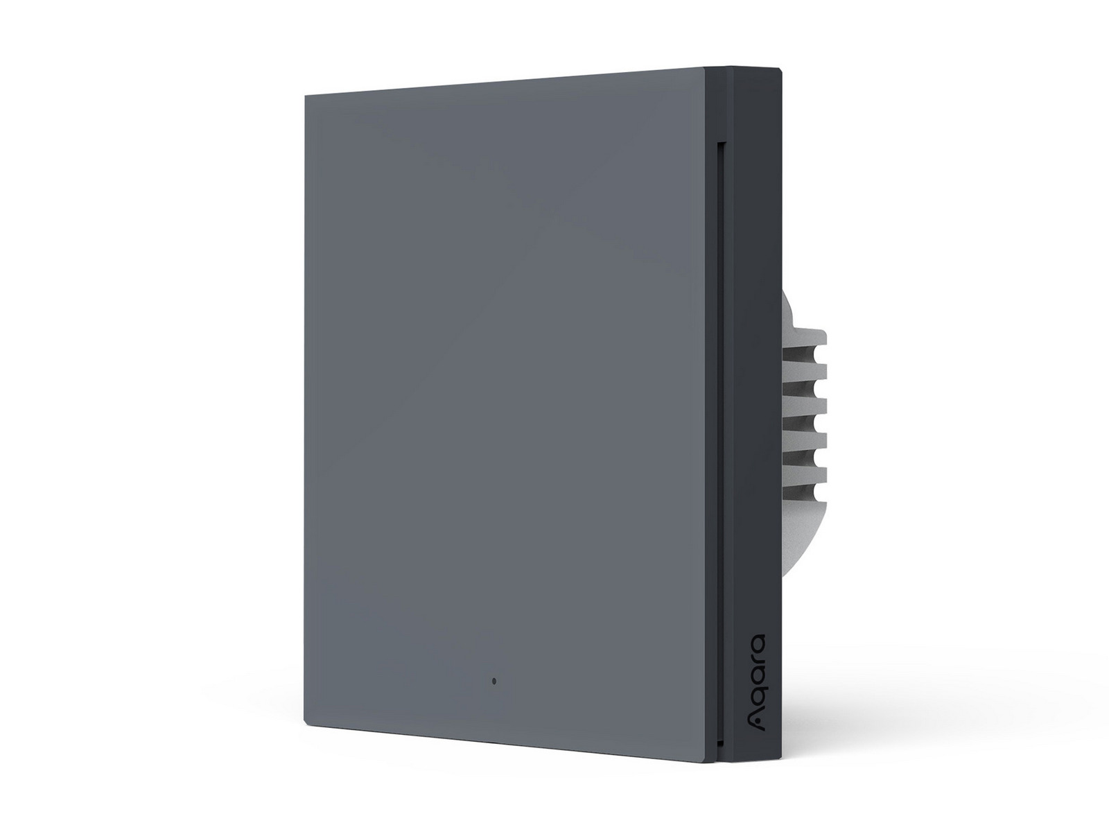 Intrerupator perete inteligent Aquara AQA-KAP-H1L1-GR, fara fir neutru, Zigbee 3.0, control de la distanta, monitorizare energie, gri