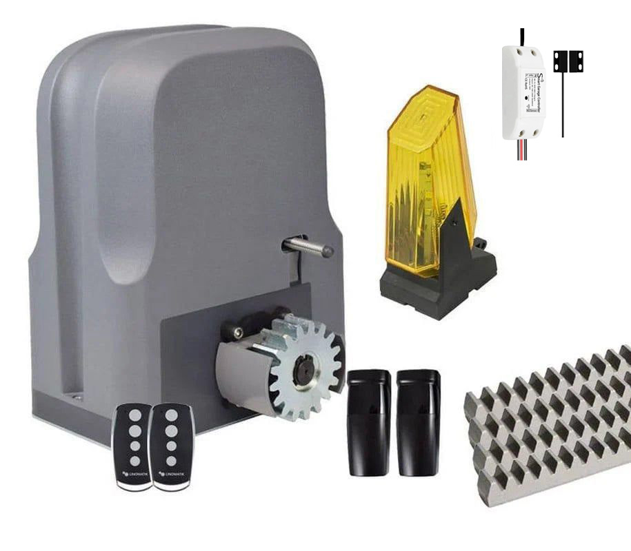 Kit automatizare poarta culisanta 600 Kg Linomatik Slide6+ 4 metri cremaliera metalica, releu wireless SLIDE6KIT-NCP-FULL